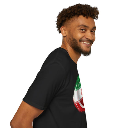 Iran Football Flag Circular Brushstroke T-Shirt Team Melli Soccer Graphic Tee