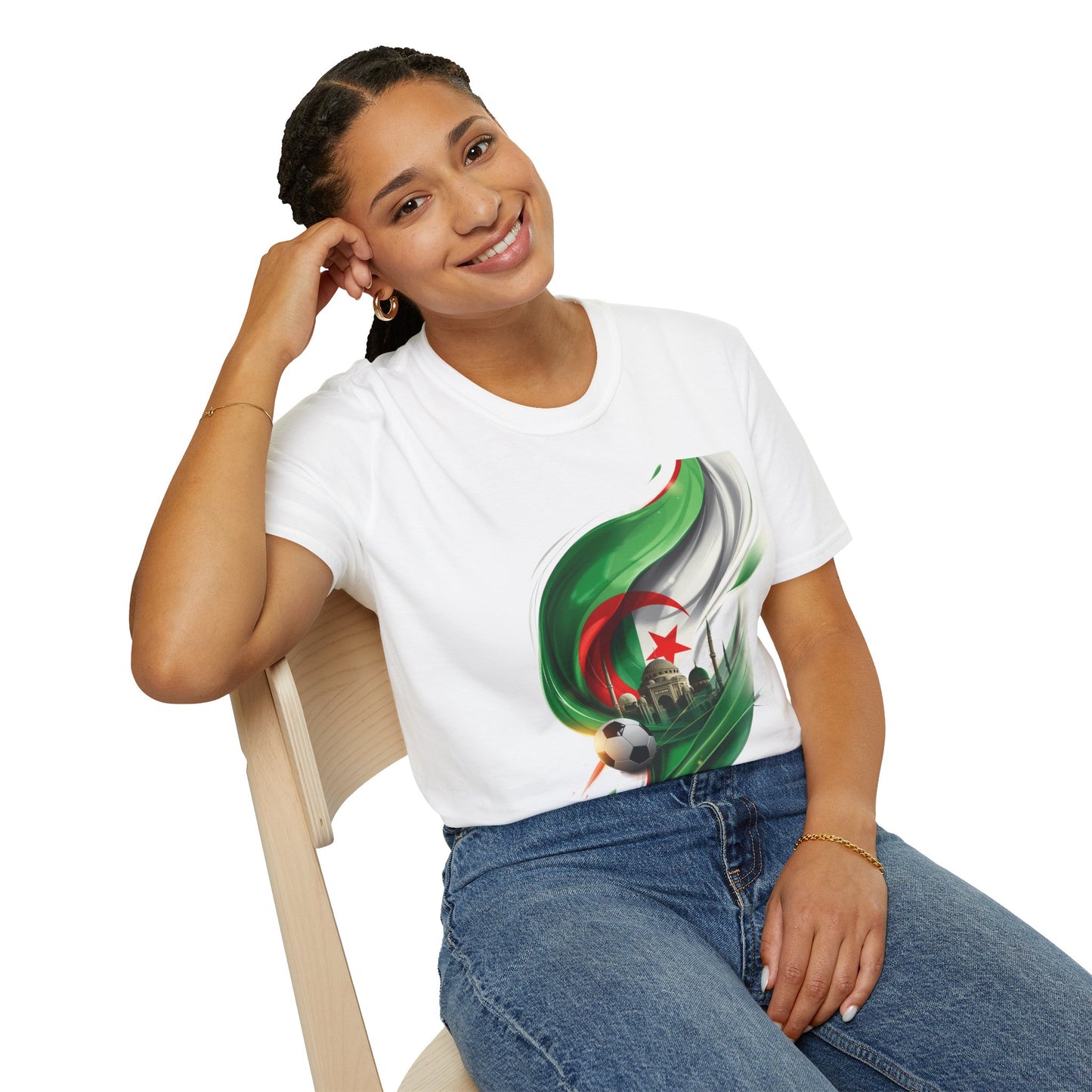 Algeria Football T-Shirt – Soccer Design with Mosque Silhouette Tee