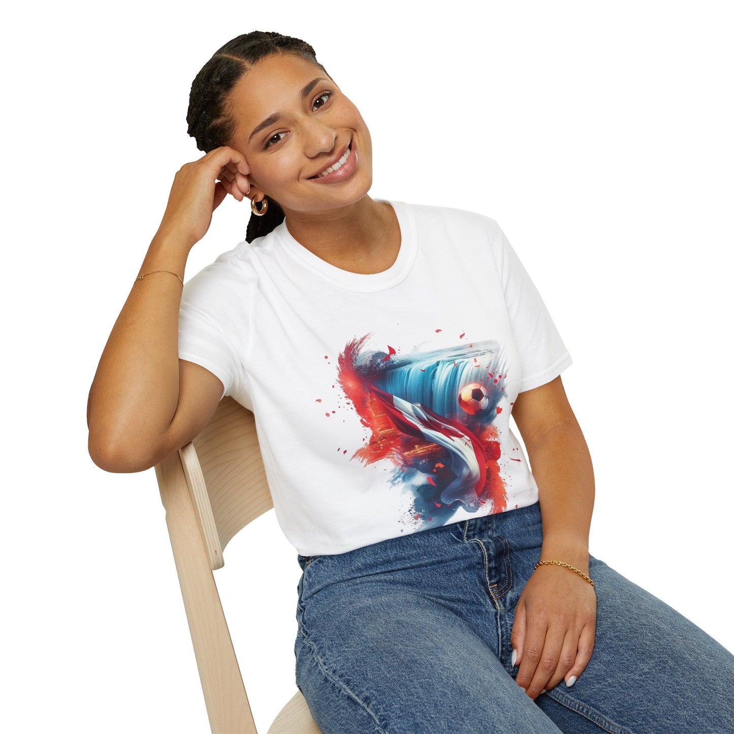 Canadian Football Fan T-Shirt Abstract Flag & Niagara Falls Design Tee