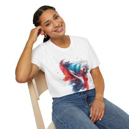 Canadian Football Fan T-Shirt Abstract Flag & Niagara Falls Design Tee