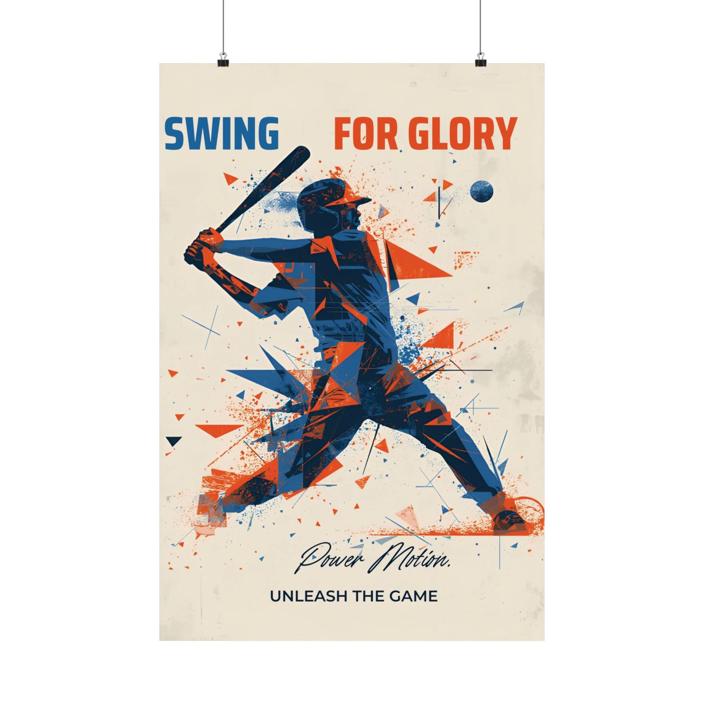 “Swing for Glory” Baseball Wall Art Poster | Motivational Matte Sports Print