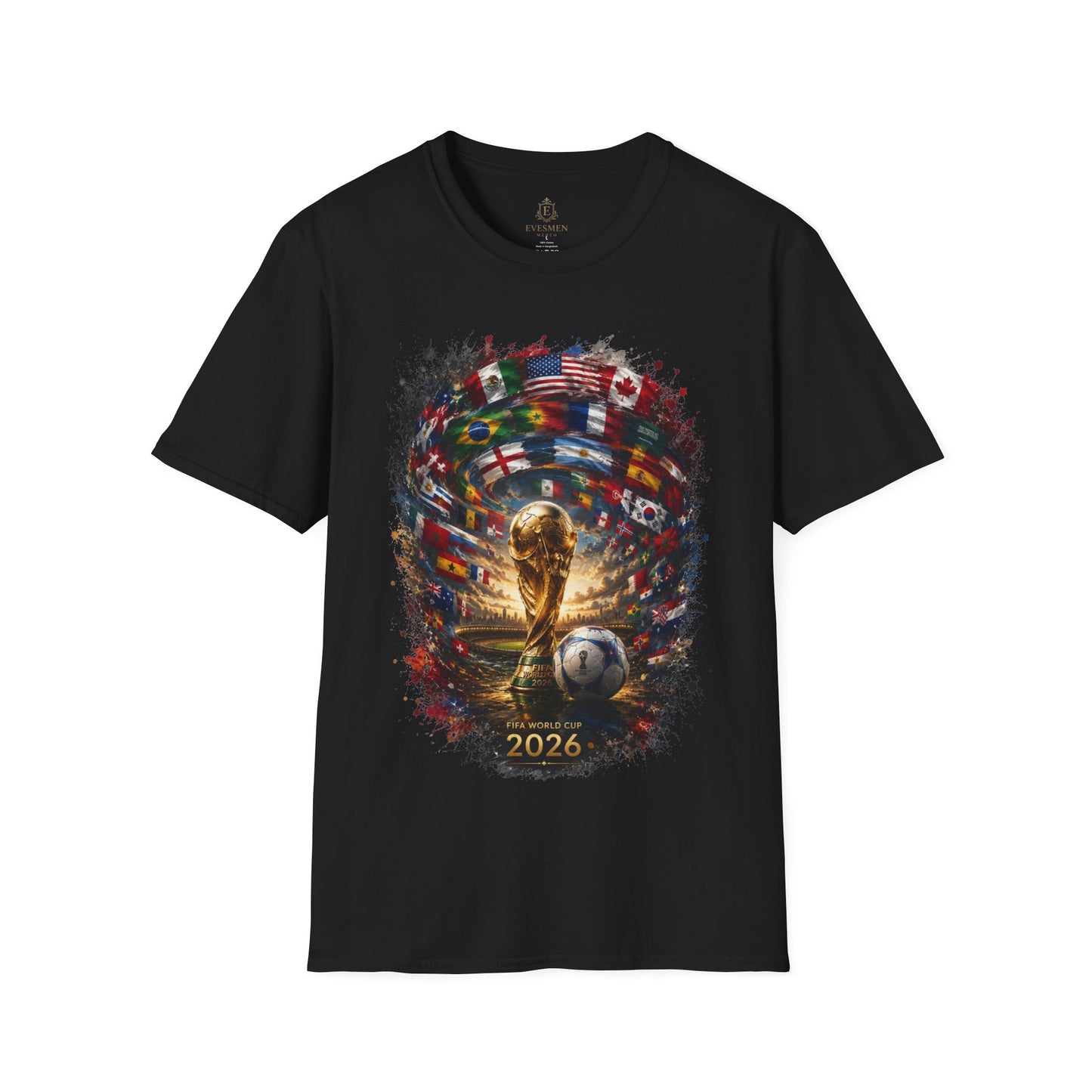 World Cup 2026 Global Flags T-Shirt Cinematic International Flags Fan Tee