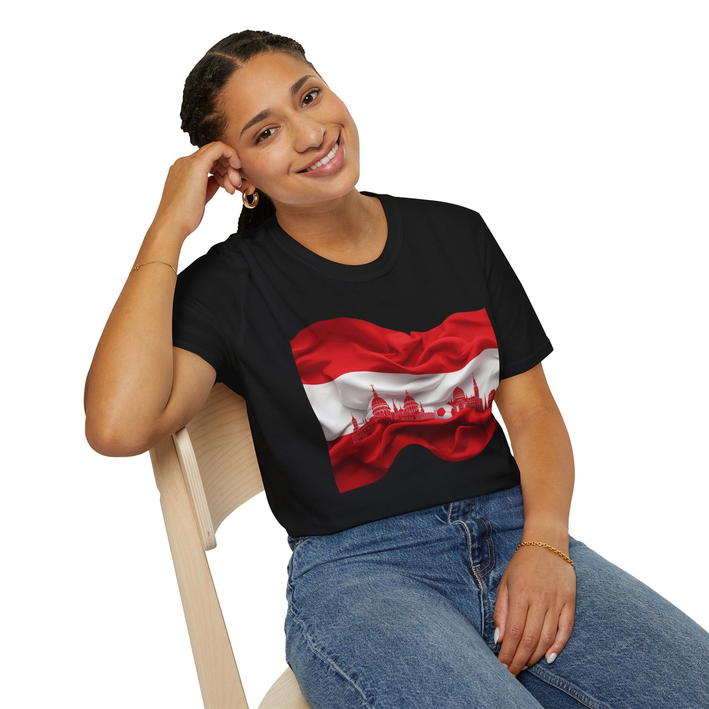 Austria Flag Vienna Cityscape Soccer Tee Unsere Burschen Football T-Shirt
