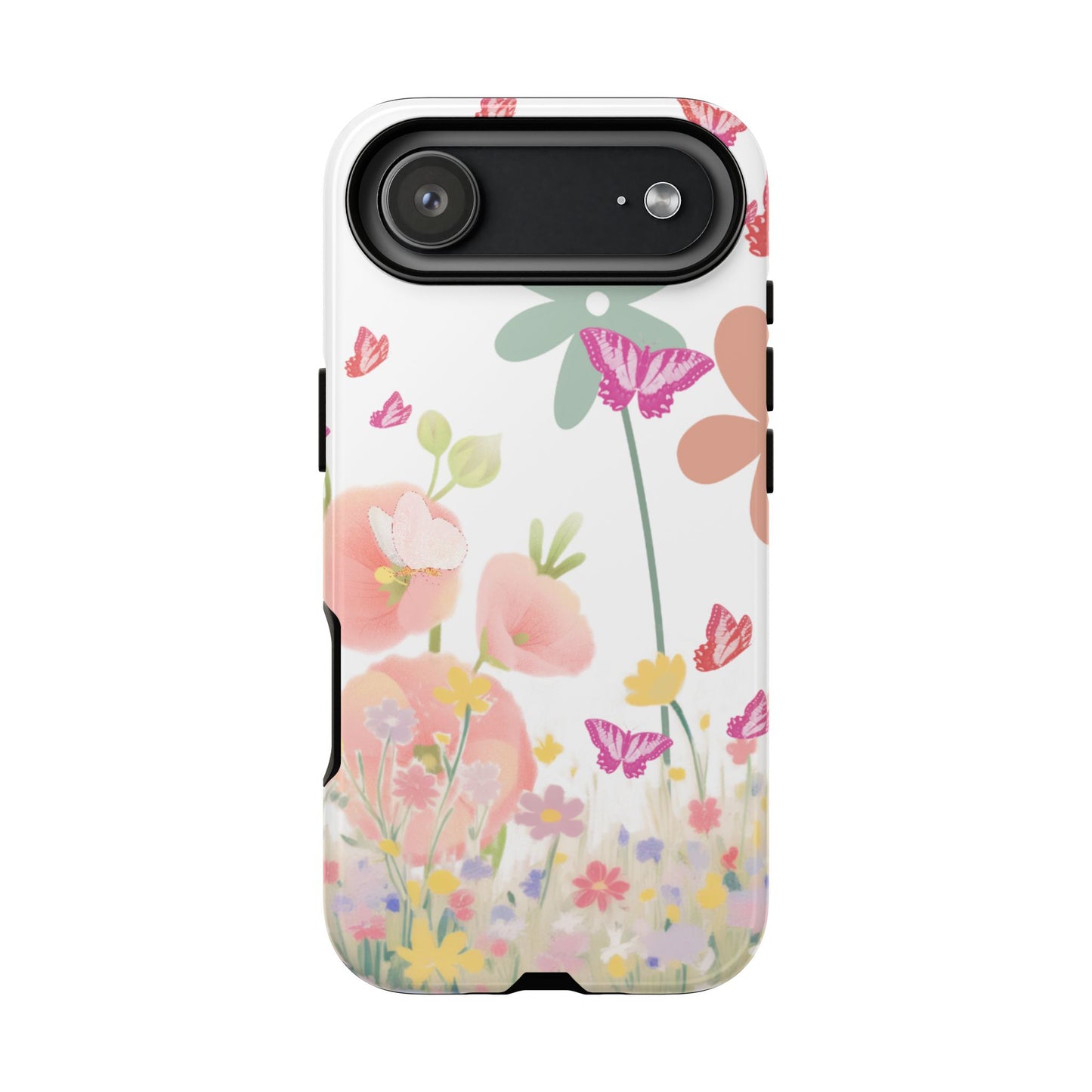 Phone case with floral design on a white background