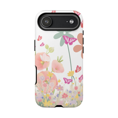 Phone case with floral design on a white background