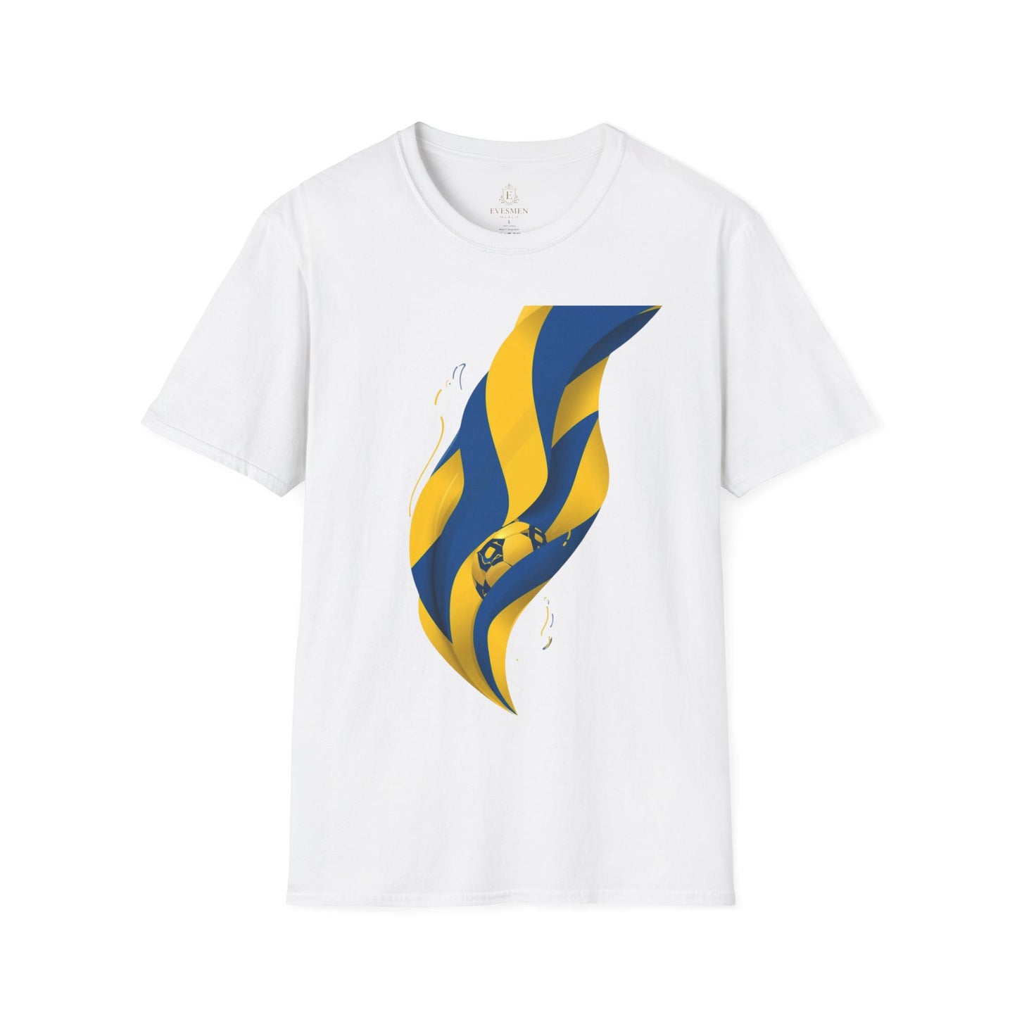 Sweden Football Flag T‑Shirt Abstract Minimalist Blue & Yellow Graphic Tee