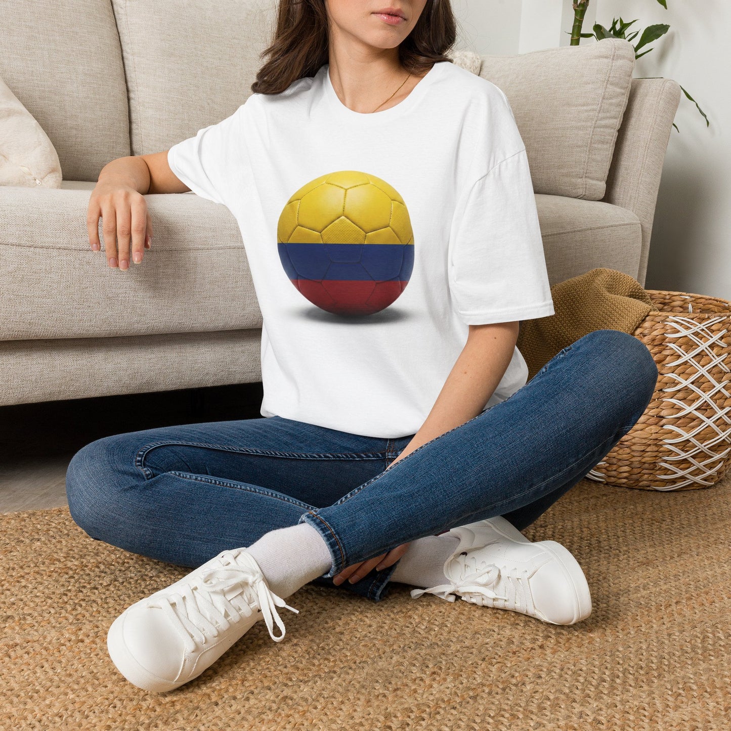 Colombia Football Flag Minimalist T-Shirt Los Cafeteros Soccer Fan Tee