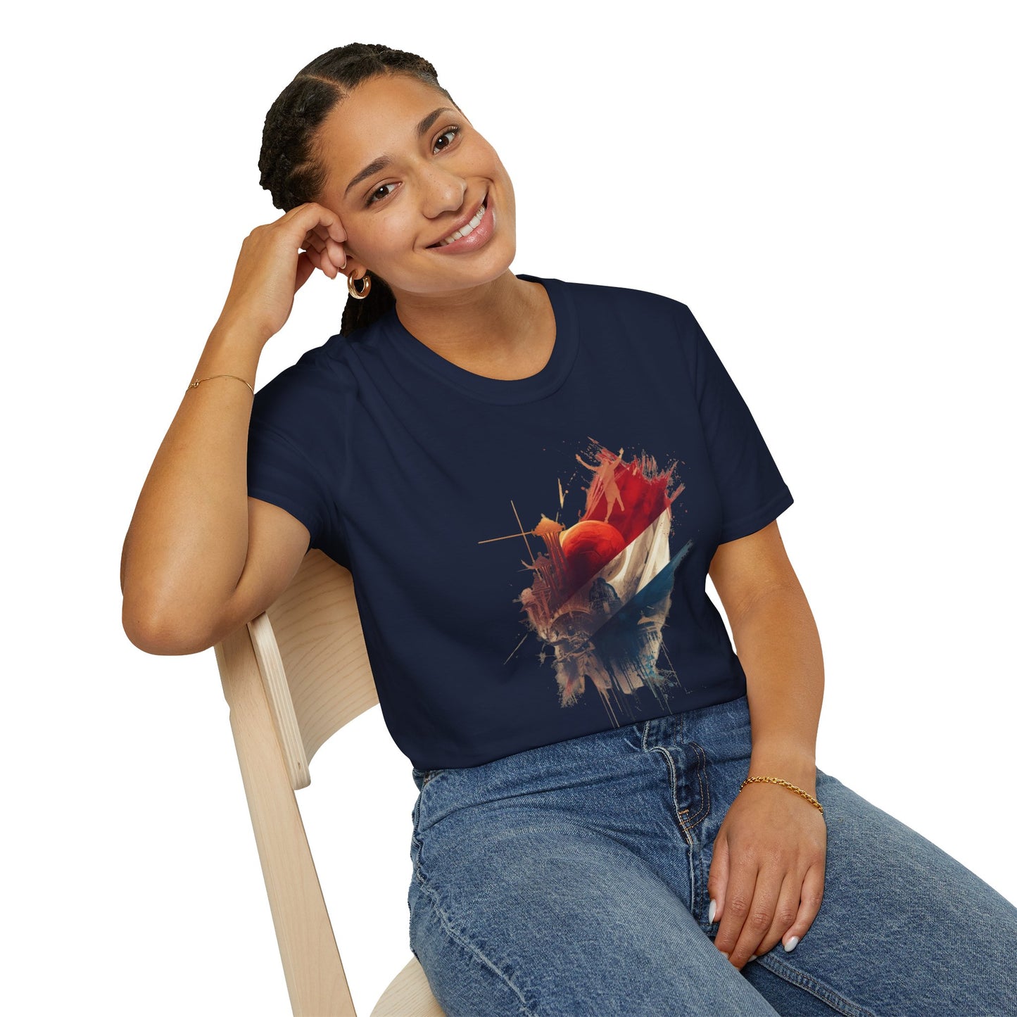 Paraguay Football Abstract Flag T-shirt Soccer Ball Historic Landmarks Tee