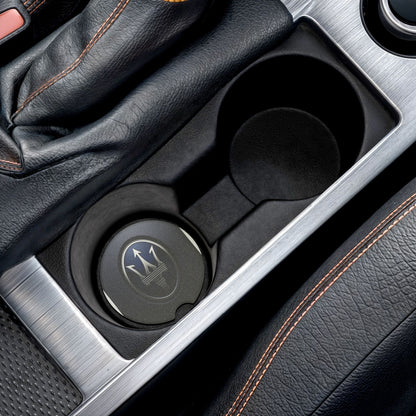 Maserati Soapstone Car Coaster — Vintage Trident Emblem Cup Holder Protector