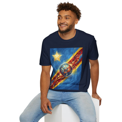 DR Congo Football Flag Graphic T-Shirt Dynamic Leopards Soccer Design Tee