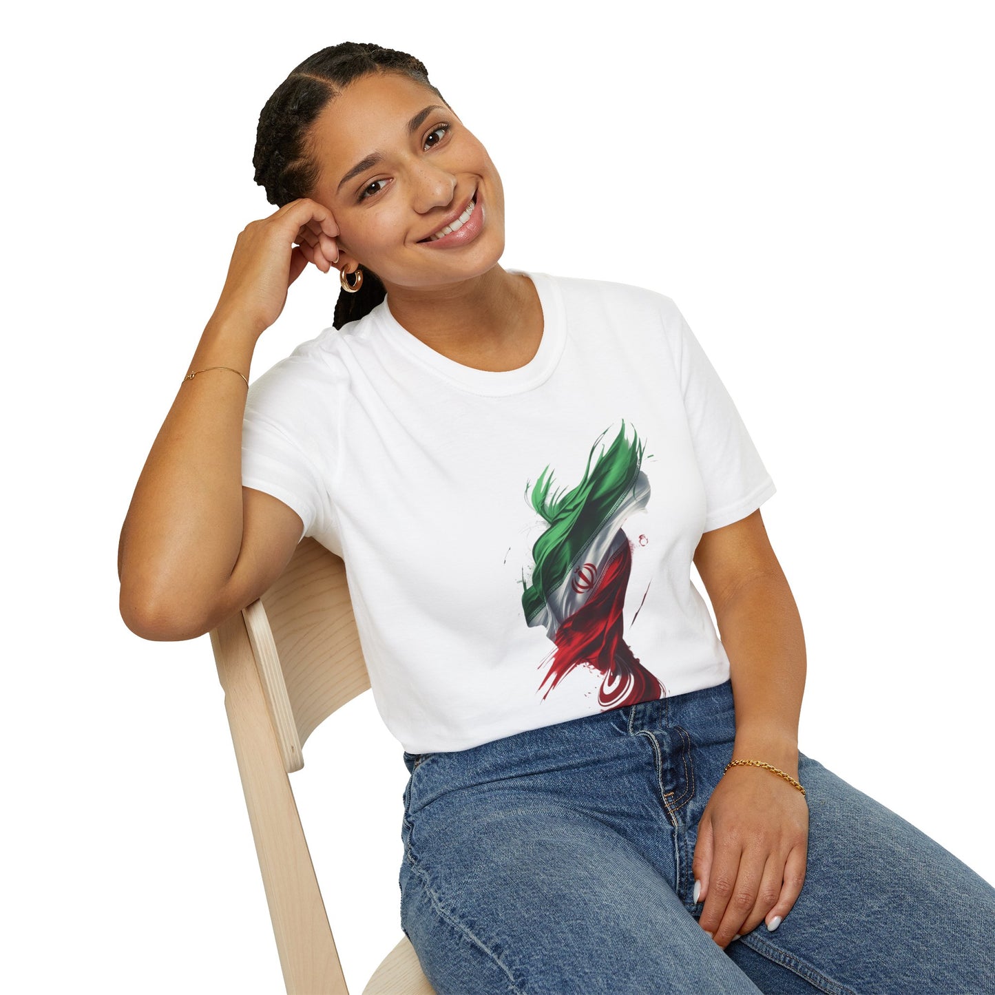 Iran Flag Brushstroke T-Shirt — Artistic Persian Pride Design Tee