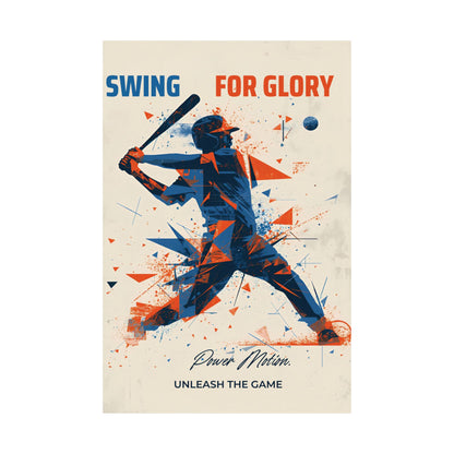 “Swing for Glory” Baseball Wall Art Poster | Motivational Matte Sports Print