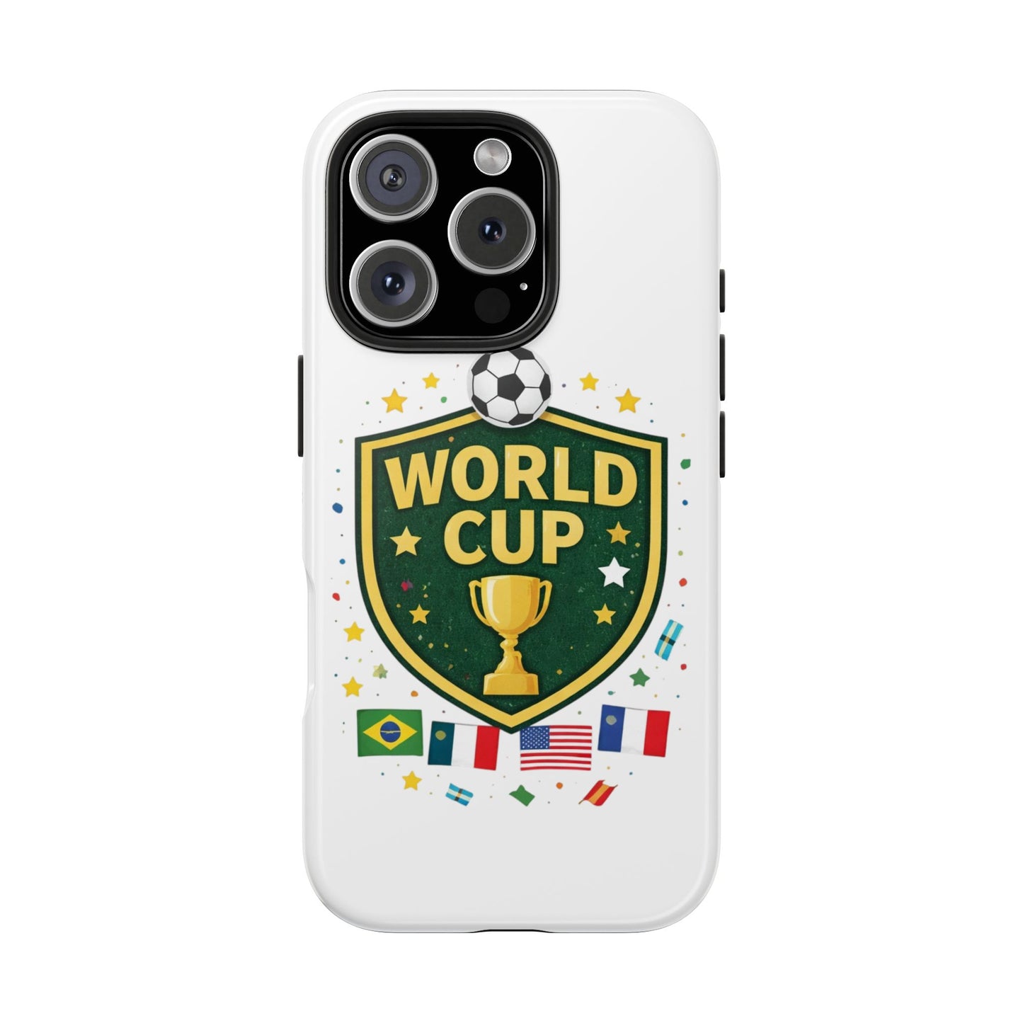 Soccer Match Day Tough Phone Protective Case Trophy Shield with Flags