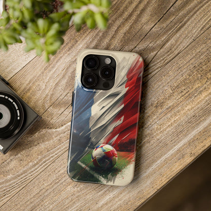 Soccer Flag Tough Phone Case — Grunge France Football Protective iPhone Cover