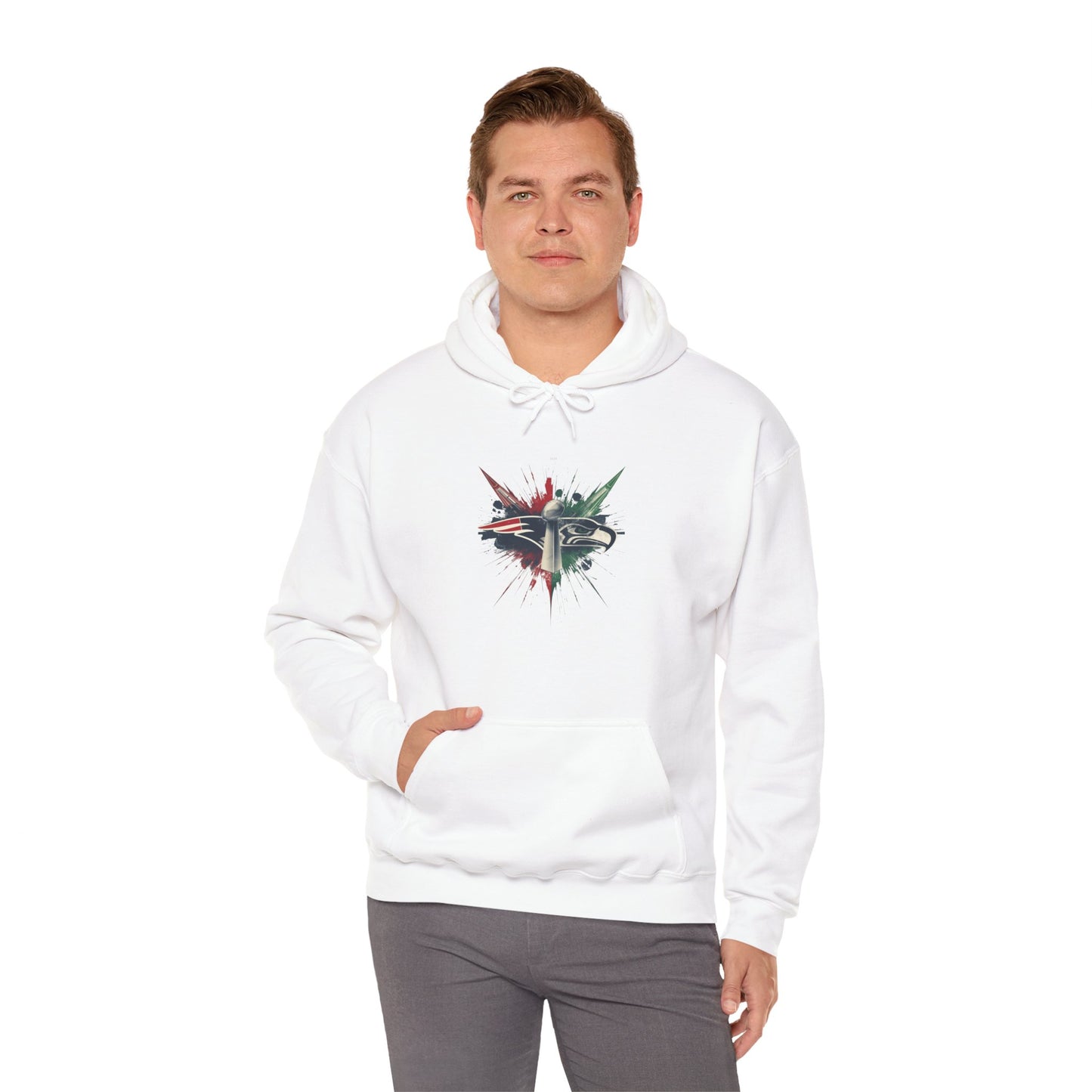 Iconic Football Rivalry Split Logo Hoodie Football Pullover Jacket