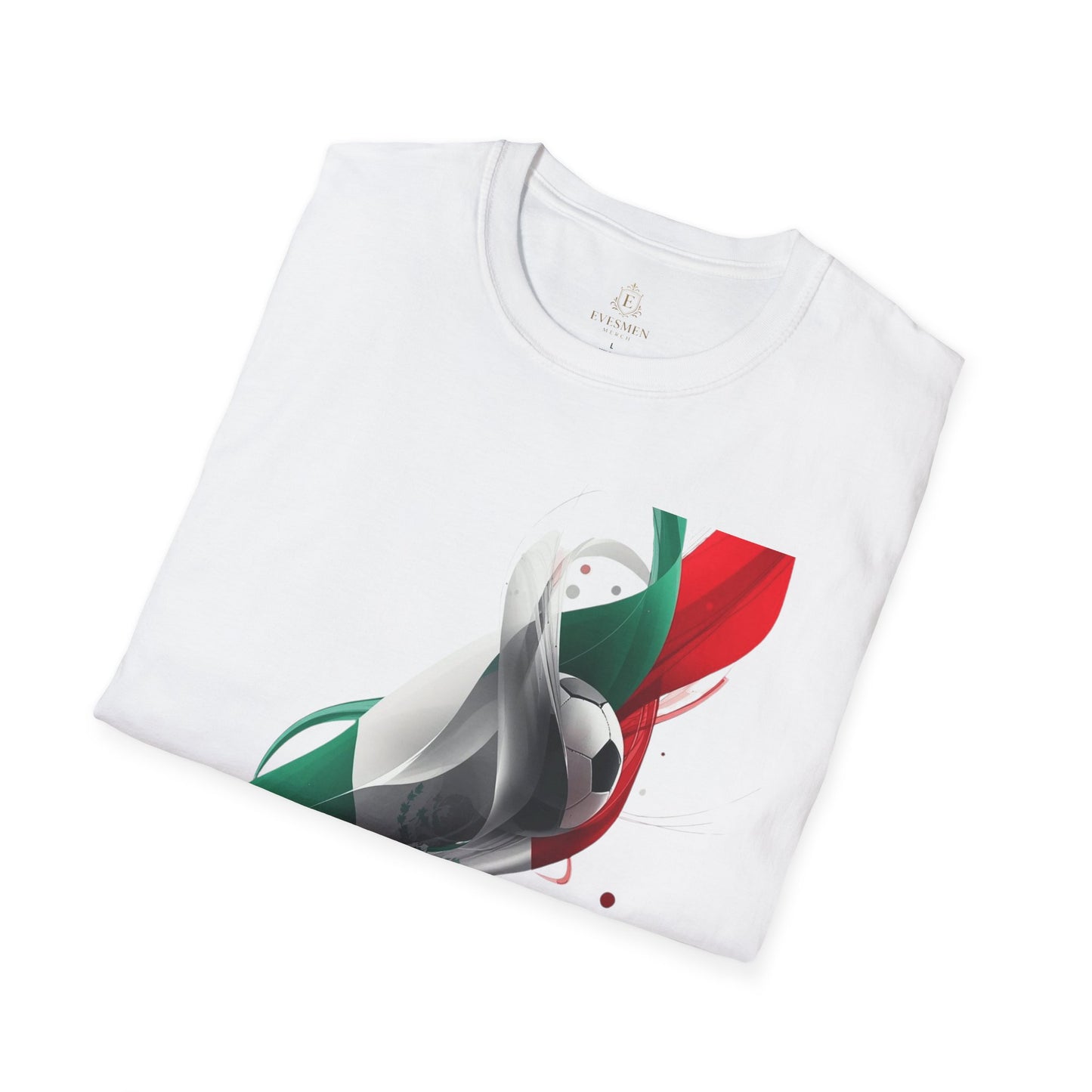 Mexico Football Spirit T-shirt Abstract Flag & Soccer Ball Art Tee