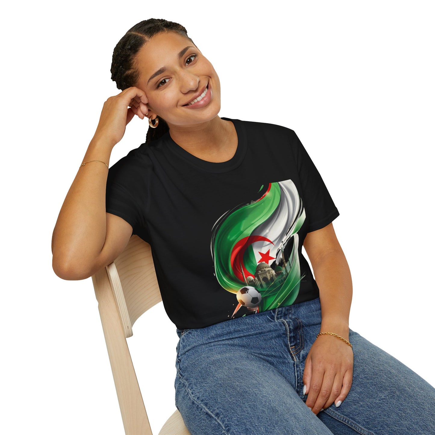 Algeria Football T-Shirt – Soccer Design with Mosque Silhouette Tee