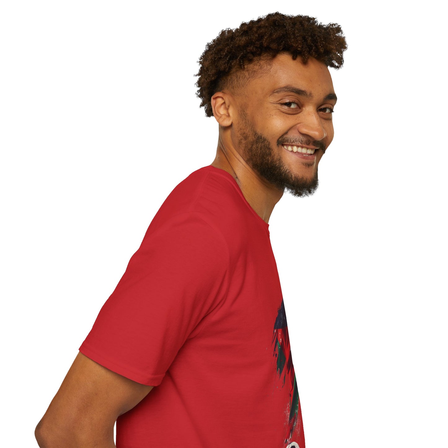 Jordan Flag Soccer T‑Shirt – Stylized Brushstroke Football Design Tee