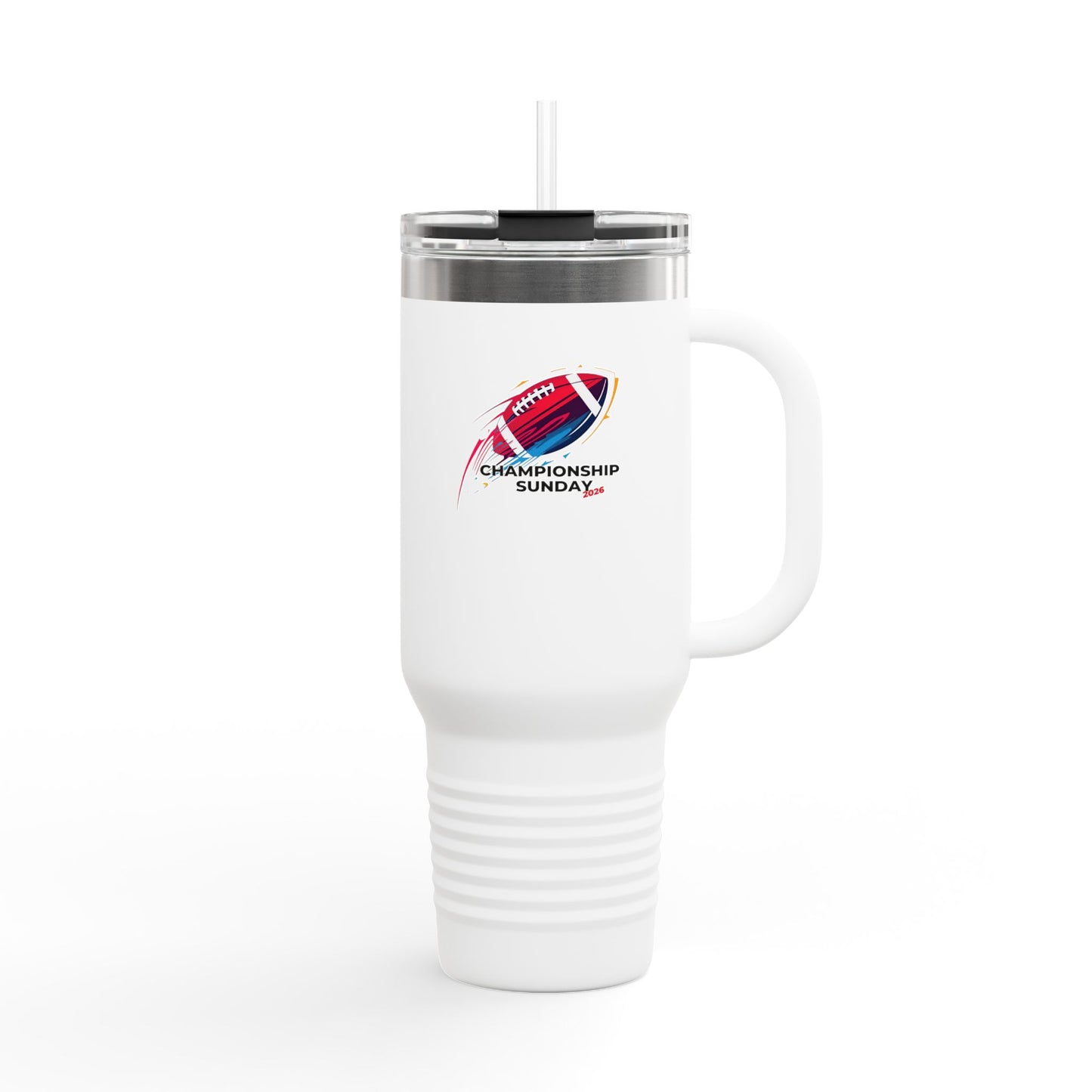 White Insulated Tumbler Mug — Championship Sunday Football Big Game 2026