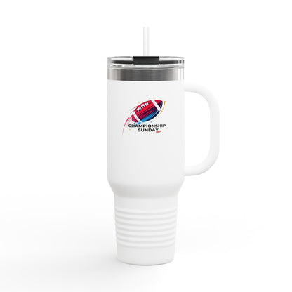 White Insulated Tumbler Mug — Championship Sunday Football Big Game 2026