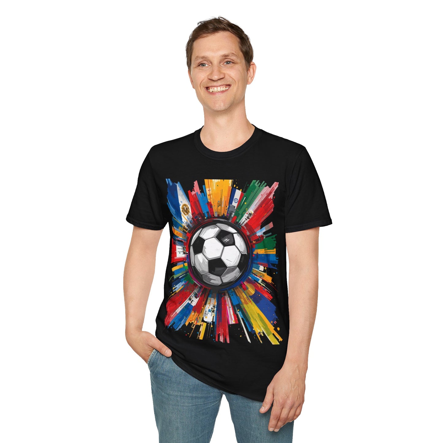 Soccer Splash Graphic T-Shirt — Colorful Match Day Football Tee