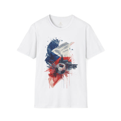 Czech Football Pride T-shirt Abstract Flag Prague Heritage Tee