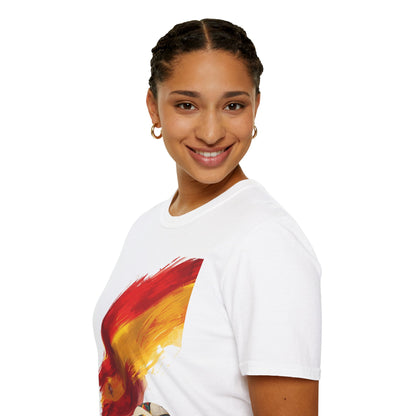 Spain Football Flag Brushstroke T-Shirt Abstract La Roja Soccer Design Tee