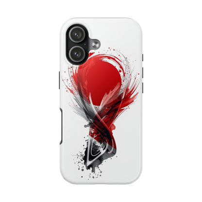 Abstract Red Sun Japanese Design Phone Protective Case