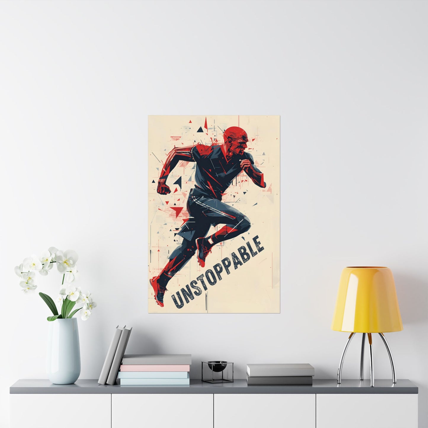 Unstoppable Runner Wall Poster Motivational Art Print for Gym Home