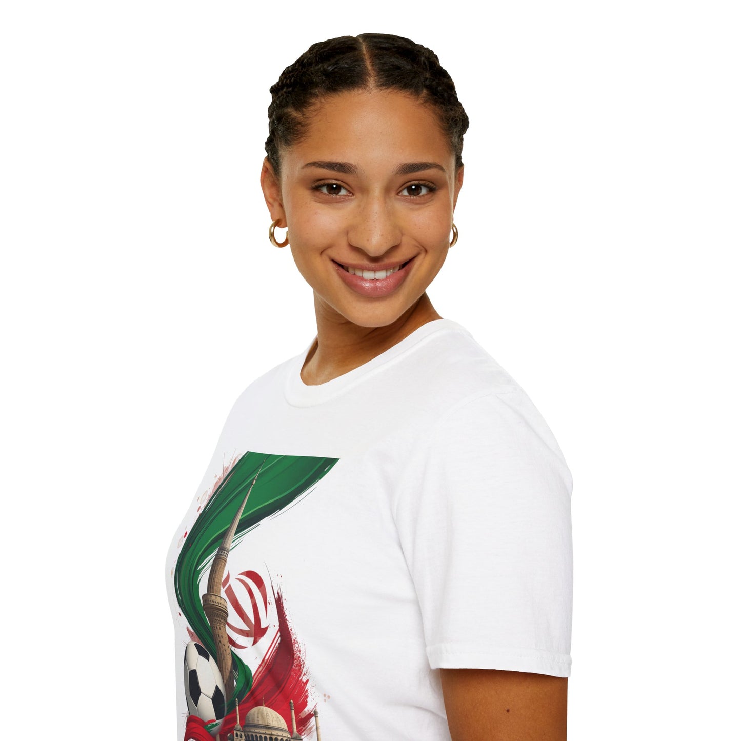 Iran Dynamic Flag Colors T-shirt Minaret & Mosque Art Tee
