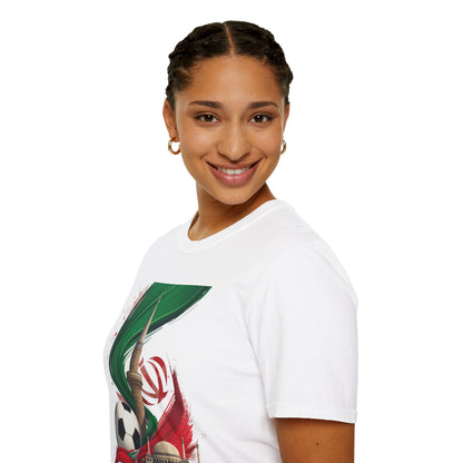 Iran Dynamic Flag Colors T-shirt Minaret & Mosque Art Tee