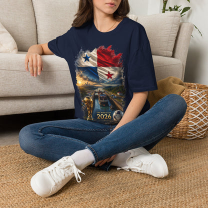Panama Football Flag Canal Graphic T-Shirt Los Canaleros Soccer Tee
