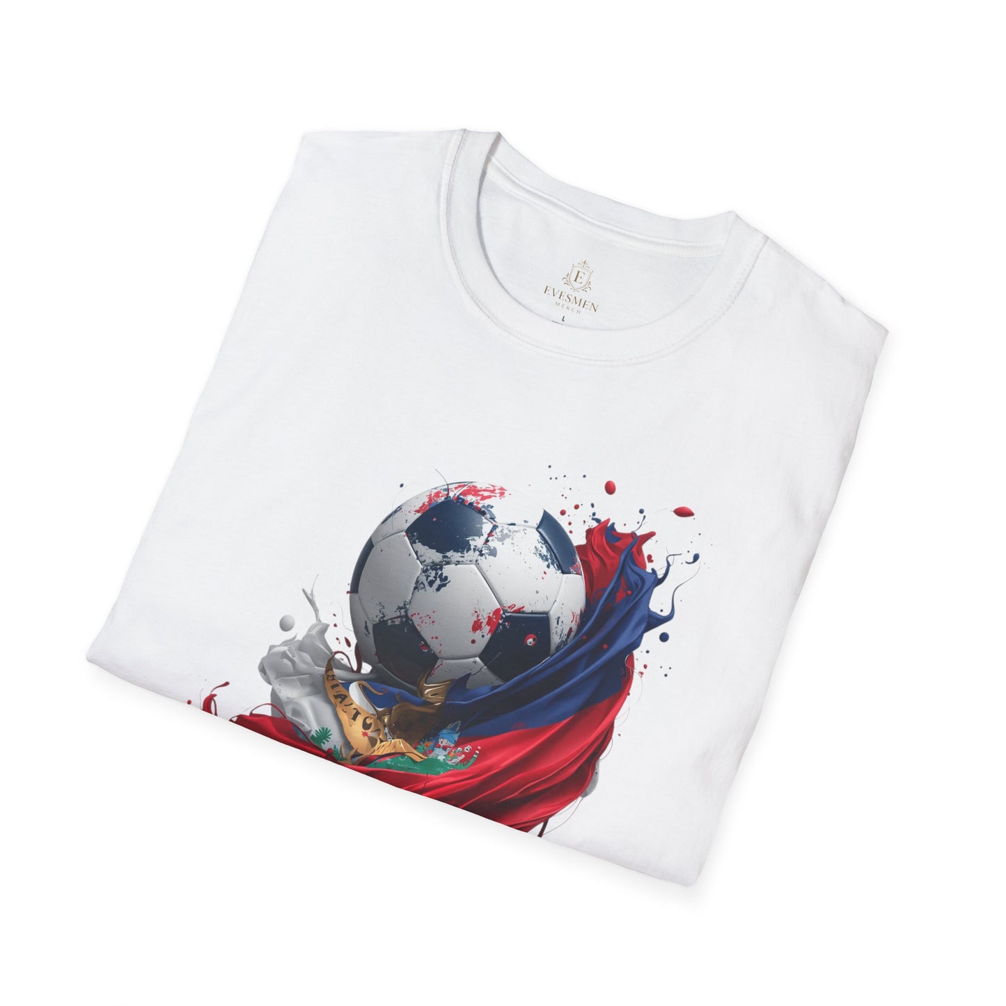 Haitian Football Pride T-shirt Flag Crest and Soccer Graphic Tee