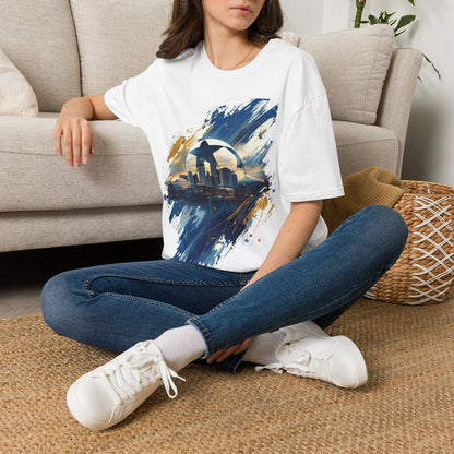 Uruguay Skyline Football T-Shirt — Abstract Football Design Tee