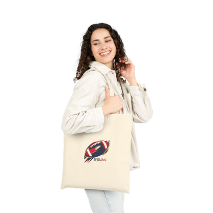 Football Big Game 2026 Tote Bag – Canvas Game Day Grocery Tote