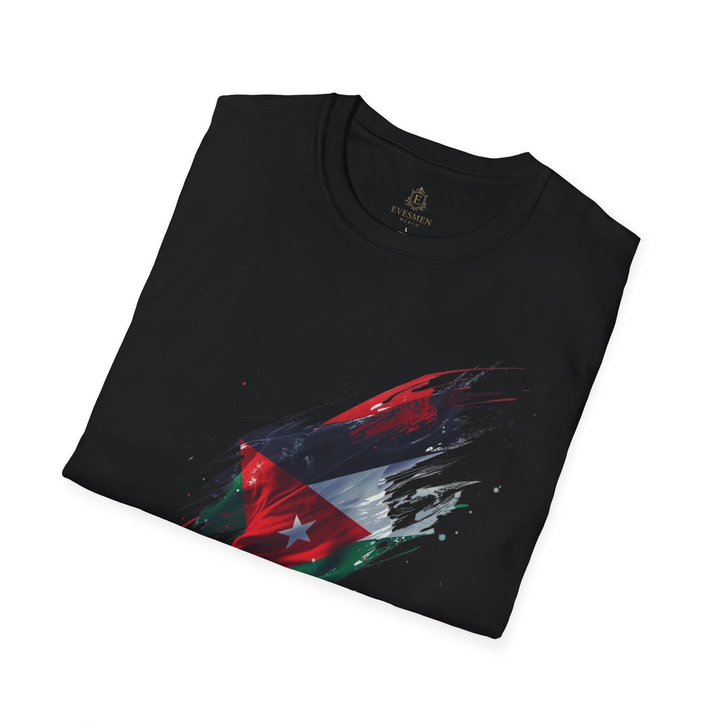 Jordan Flag Soccer T‑Shirt – Stylized Brushstroke Football Design Tee