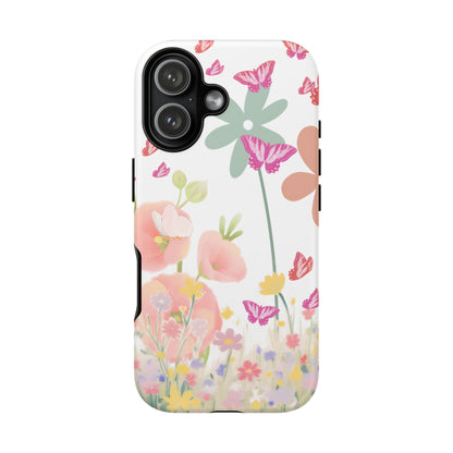 Phone case with floral design on a white background