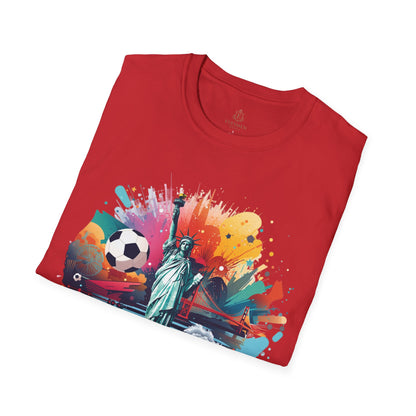 Statue of Liberty Soccer Splash Match Day T-Shirt — NYC Football Fan Tee