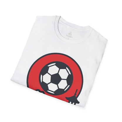 Japan Soccer T-Shirt — Mount Fuji & Pagoda Football Design Tee