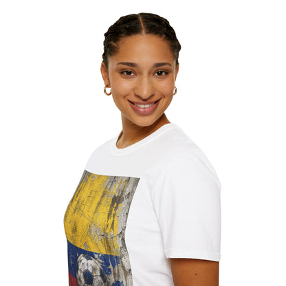 Colombia Football Flag Grunge T-Shirt Vintage Los Cafeteros Soccer Tee