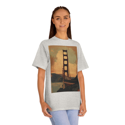 Golden Gate Bridge Art Print T-Shirt Vintage-Styled Classic Tee