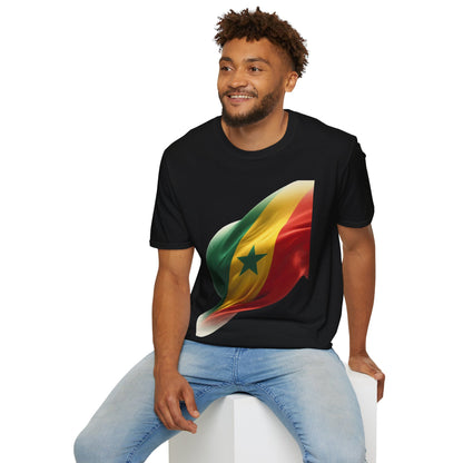 Senegal Waving Flag Soccer Tee Lions of Teranga Pan-African Football Fan T-Shirt