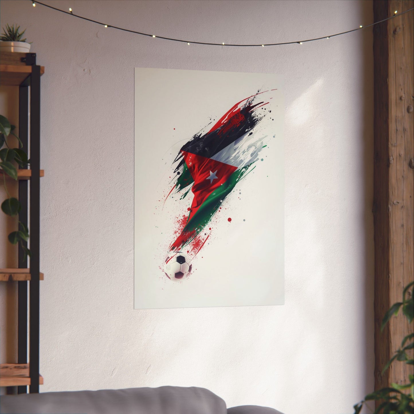 Jordan Flag Soccer Poster — Matte Vertical Football Wall Art