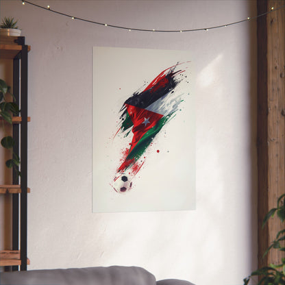 Jordan Flag Soccer Poster — Matte Vertical Football Wall Art