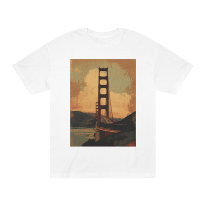 Golden Gate Bridge Art Print T-Shirt Vintage-Styled Classic Tee