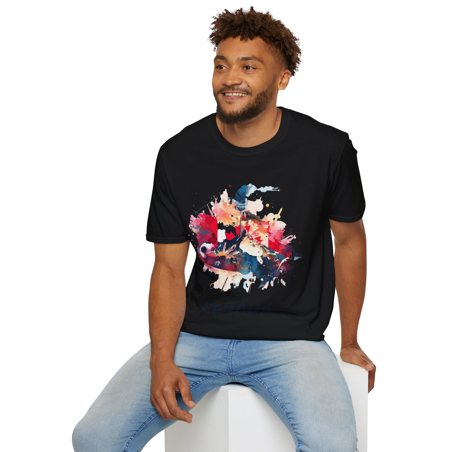 Canada Soccer Match Day T-Shirt - Artistic Canadian Flag Skyline Tee