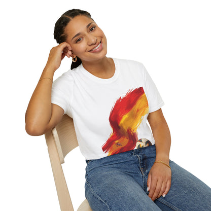 Spain Football Flag Brushstroke T-Shirt Abstract La Roja Soccer Design Tee