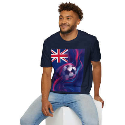 New Zealand Football Flag Abstract Wave T-Shirt All Whites Soccer Tee