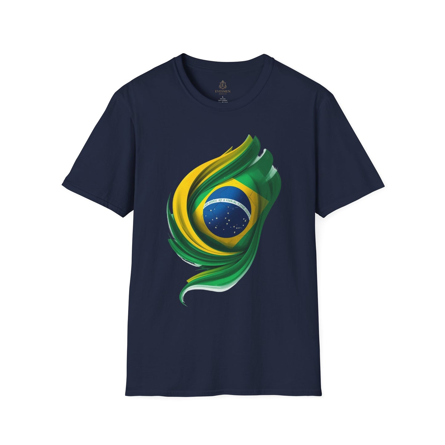 Brazil Flag Feather Football Graphic T-Shirt Tee