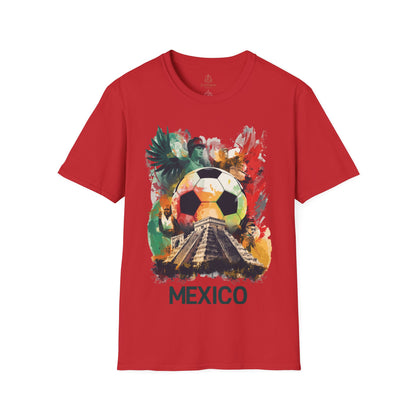 Mexico Soccer Match Day T-Shirt — Colorful Football & Pyramid Tee